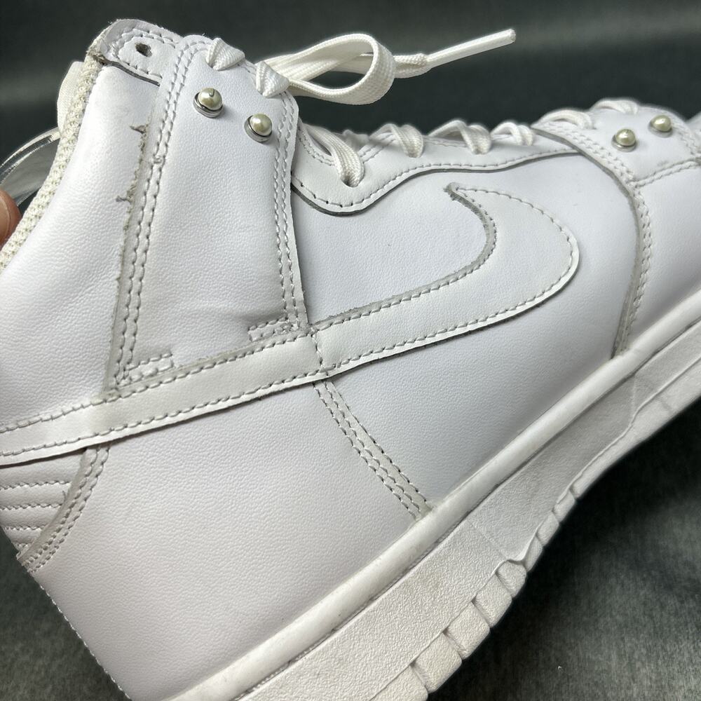 Nike Dunk High SE Pearl Studs Jewel Low Triple White DM7607-100 Womens 8.5 - Picture 9 of 11